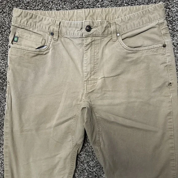 Stio‎ Mens Green Rivet Canvas Classic 5-Pocket Stretch Straight Leg Size 36x29